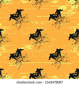 Graffiti on a geometric background seamless pattern