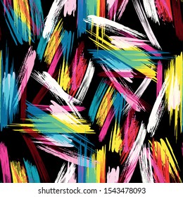 Graffiti on a geometric background seamless pattern