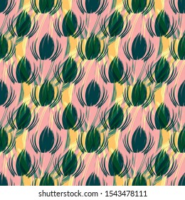 Graffiti on a geometric background seamless pattern