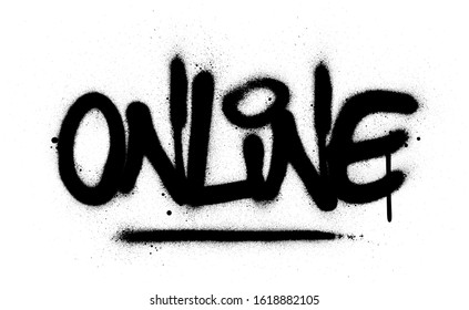 graffiti online word sprayed in black over white