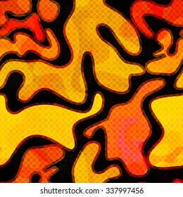 graffiti orange bright geometric seamless pattern