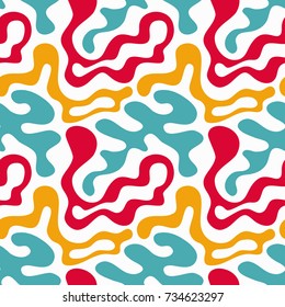graffiti orange bright geometric seamless pattern