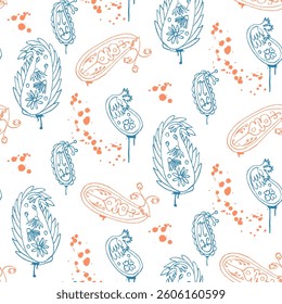 Graffiti paisley seamless pattern. Spray painted indian ornament endless background. Bandana urban grunge repeat cover. Vector continuous ornament. Surface pattern design paisley motif.