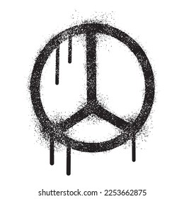 Graffiti peace symbol with black spray paint