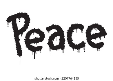 graffiti peace text. Vector illustration.