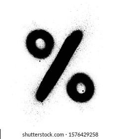 graffiti percentage symbol sprayed in black over white