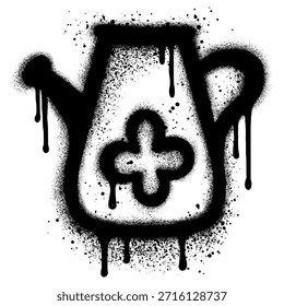 Graffiti Una regadera de plástico se muestra contra un fondo blanco La Imagen es una Ilustración vectorial simple