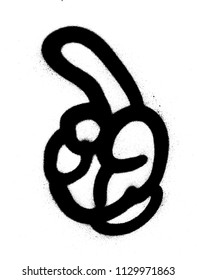 graffiti pointing hand sprayed in black over white