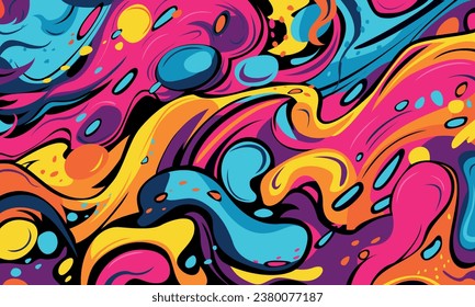 Graffiti fondo de arte pop en la pared abstracto vector colorido cuadro de pared arte Abstracto Mano Dibujo Pintar Camuflaje Pincel Aturar nubes puntos Tinta Pintar fondo