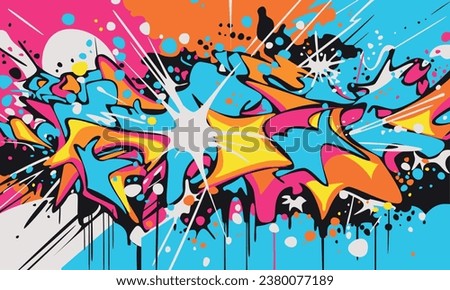 Graffiti pop art background on the wall abstract vector colorfull pattern wallpaper art Abstract Hand Drawing Spray Paint Camouflage Brush Strokes Clouds Dots Ink Paint Background