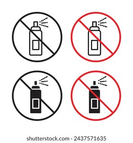 Graffiti Prevention Vector Icon Set. Spray Paint Ban vector symbol for UI design.