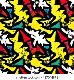 Graffiti psychedelic abstract color seamless background vector illustration