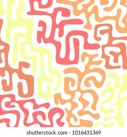 Graffiti Psychedelic Background. Abstract Motif with Labyrinth of Tangled Lines. Organic Hippie Style. Crazy Cartoon Pattern