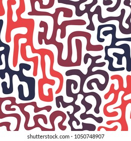Graffiti Psychedelic Background. Abstract Motif with Labyrinth of Tangled Lines. Organic Hippie Style. Crazy Cartoon Pattern