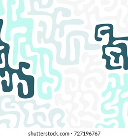 Graffiti Psychedelic Background. Abstract Motif with Labyrinth of Tangled Lines. Organic Hippie Style. Crazy Cartoon Pattern