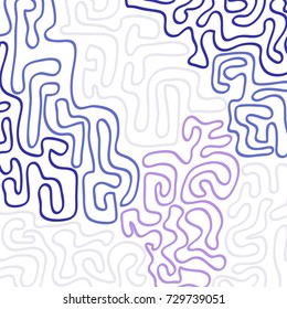 Graffiti Psychedelic Background. Abstract Motif with Labyrinth of Tangled Lines. Organic Hippie Style. Crazy Cartoon Pattern