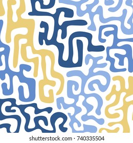 Graffiti Psychedelic Background. Abstract Motif with Labyrinth of Tangled Lines. Organic Hippie Style. Crazy Cartoon Pattern