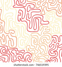 Graffiti Psychedelic Background. Abstract Motif with Labyrinth of Tangled Lines. Organic Hippie Style. Crazy Cartoon Pattern