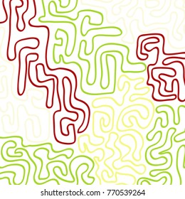 Graffiti Psychedelic Background. Abstract Motif with Labyrinth of Tangled Lines. Organic Hippie Style. Crazy Cartoon Pattern