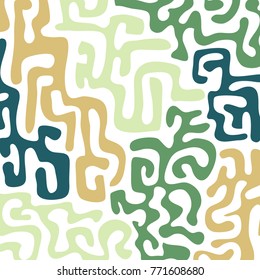 Graffiti Psychedelic Background. Abstract Motif with Labyrinth of Tangled Lines. Organic Hippie Style. Crazy Cartoon Pattern