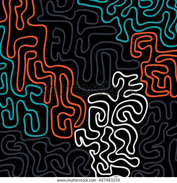 Geometric Graffiti Psychedelic Floor Mat