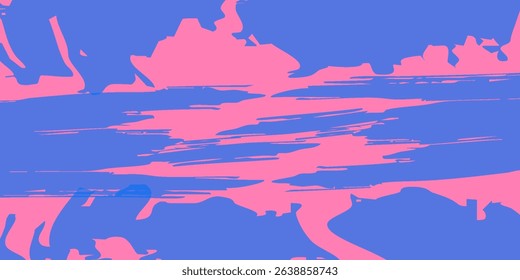 Graffiti punk style grunge banner with distress texture, ink drips and splashes. Blue and pink colored grunge background with hand drawn halftone and brush strokes. Vector graffiti spray texture.