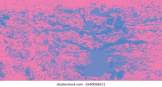 Graffiti punk style grunge banner with distress texture, ink drips and splashes. Blue and pink colored grunge background with hand drawn halftone and brush strokes modern arts