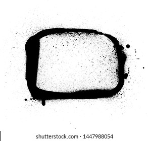 graffiti rectangle frame design element in black over white