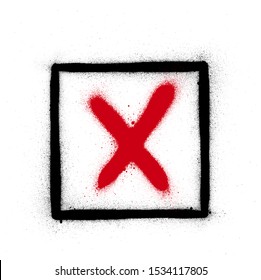 graffiti refused sign sprayed in red black over white