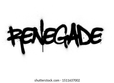 graffiti renegade word sprayed in black over white