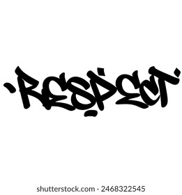 graffiti with the "respect" graffiti style can be used in designs, clothes, posters, wallpaper, etc