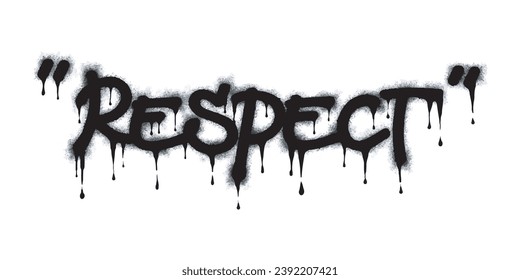 graffiti respect word and symbol sprayed in black