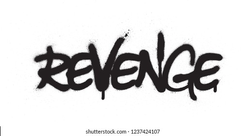 graffiti revenge word sprayed in black over white