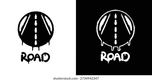 Graffiti road logo vector design