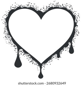 Graffiti rough heart text frame