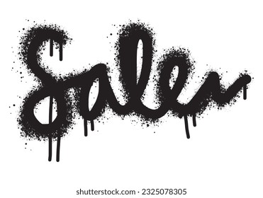 graffiti sale text sprayed in black over white.