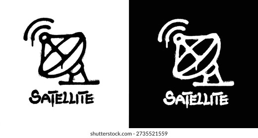 Graffiti Satellite antenna logo vector design