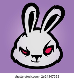 Graffiti Scary rabbit with red eyes