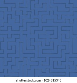 Graffiti Seamless Background. Abstract Psychedelic Motif with Labyrinth of Tangled Lines. Organic Hippie Style. Crazy Cartoon Pattern. Seamless Background for Textile, Wallpaper, Wrapping.