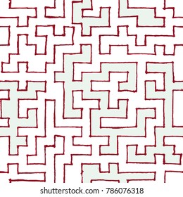 Graffiti Seamless Background. Abstract Psychedelic Motif with Labyrinth of Tangled Lines. Organic Hippie Style. Crazy Cartoon Pattern. Seamless Background for Textile, Wallpaper, Wrapping.