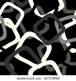 Graffiti seamless monochrome geometrical pattern