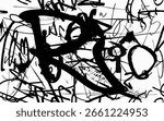 graffiti seamless pattern with abstract tags, letters without meaning. Fashion hand drawing texture, street art retro style, old school design for Tees, textile, black white.eps8