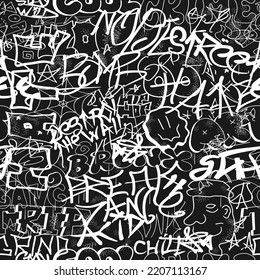 Graffiti Seamless Pattern Wallpaper Artvector Graphic Stock Vector ...