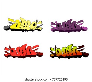 Graffiti set arrows designs. Vector illustration.