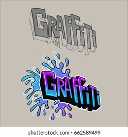 Graffiti sketch and final in vector.