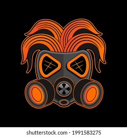 Graffiti skull with gas mask. Design for shirt prints, stickers and many other.