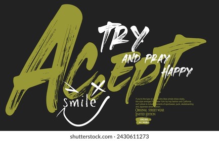 graffiti slogan print with neon spray, t shirt graphics print vector illustration design, vector grunge background, text splash t shirt print patten, Urban typography hipster street art for all design