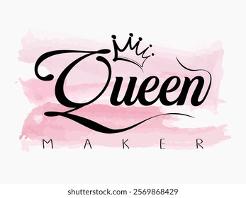 Graffiti Slogan of Queen, Urban street graffiti style. Slogan of Queen with splash effect and drops. Concept of feminism, women's rights. Urban street Queen graffiti style..eps