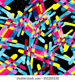 Graffiti small psychedelic seamless pattern vector illustration