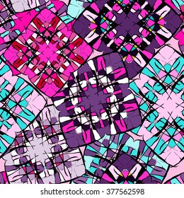 Graffiti small psychedelic seamless pattern vector illustration